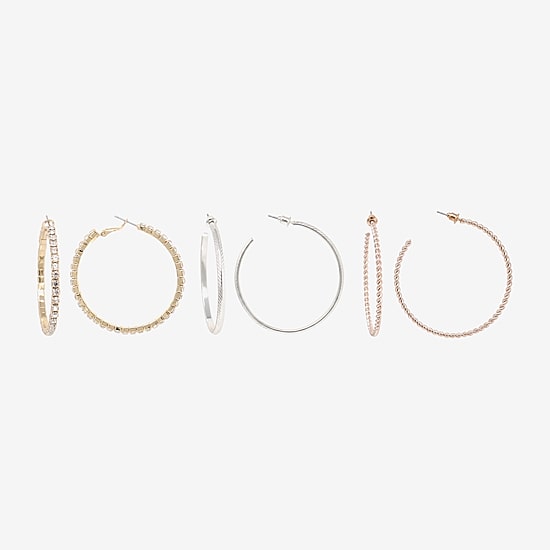 AEROPOSTALE Womens Glass 50.1mm Round Hoop Earrings