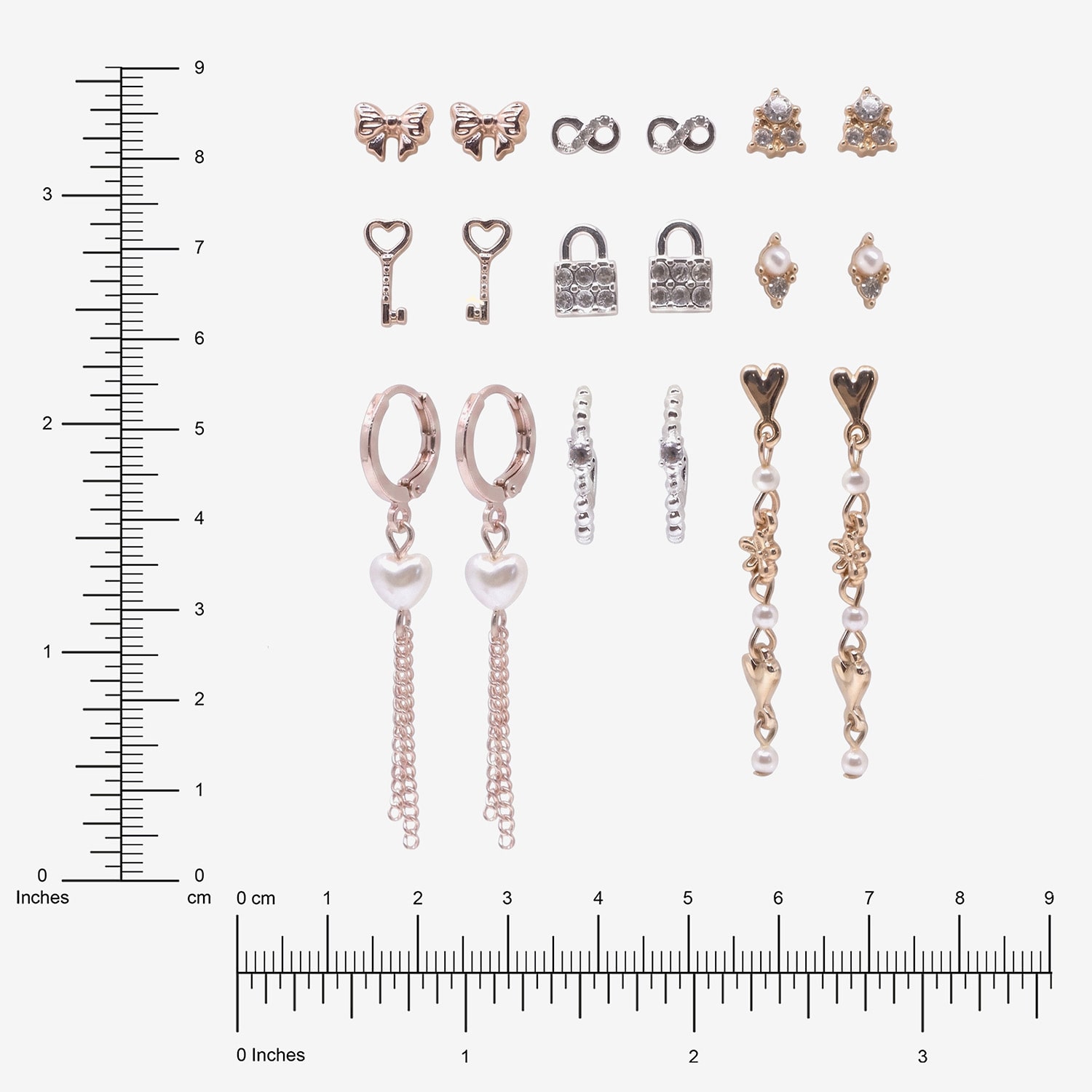AEROPOSTALE Womens Dyed Crystal 9 Pair Earring Set