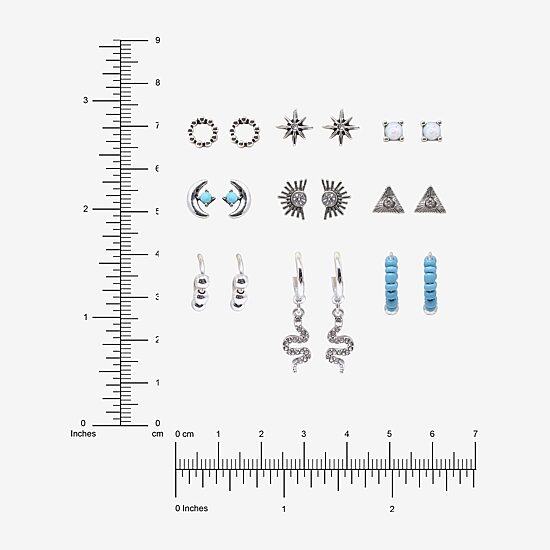 AEROPOSTALE Womens Crystal 9 Pair Earring Set