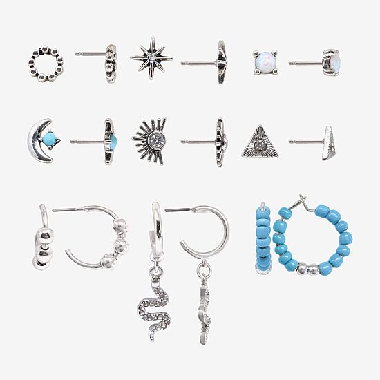 AEROPOSTALE Womens Crystal 9 Pair Earring Set