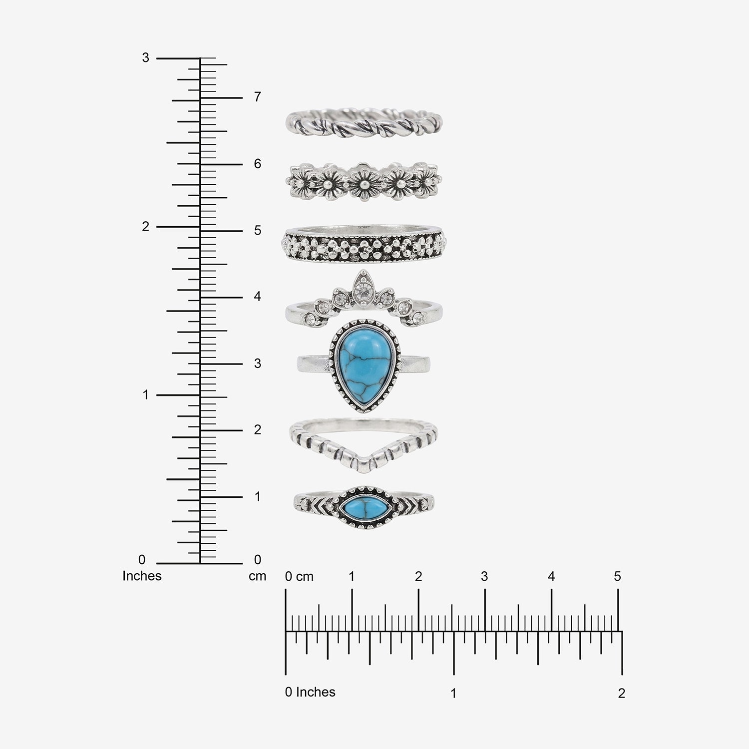 AEROPOSTALE Womens Turquoise Ring Set