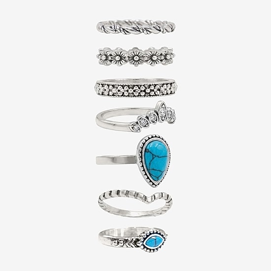 AEROPOSTALE Womens Turquoise Ring Set