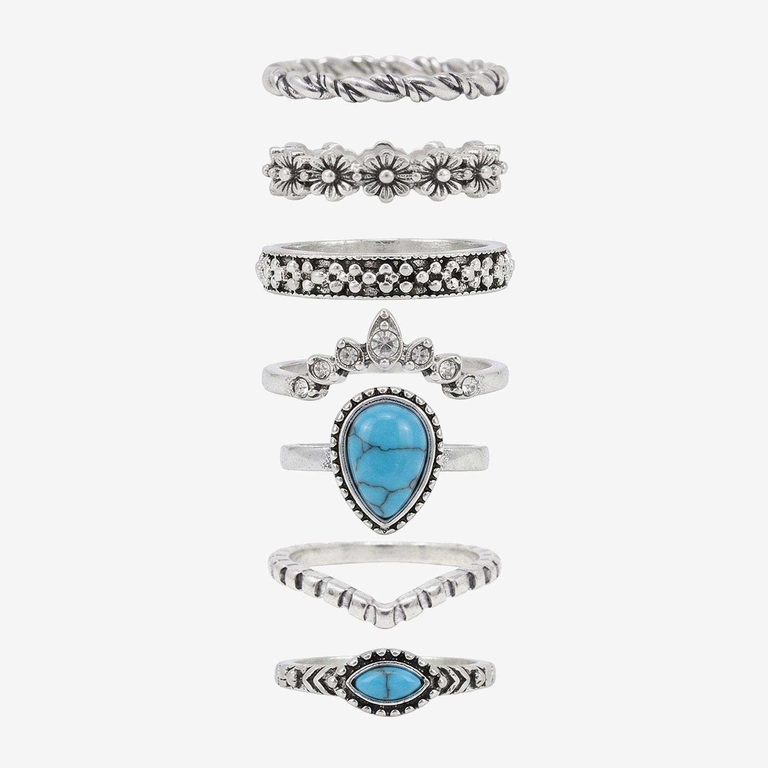 AEROPOSTALE Womens Turquoise Ring Set