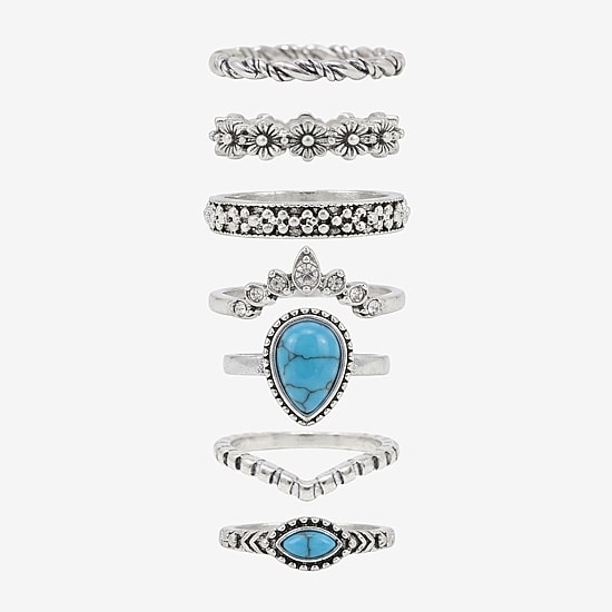 AEROPOSTALE Womens Turquoise Ring Set