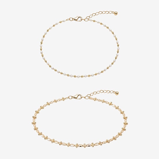 AEROPOSTALE Delicates Womens 9 Inch Solid Bead Ankle Bracelet