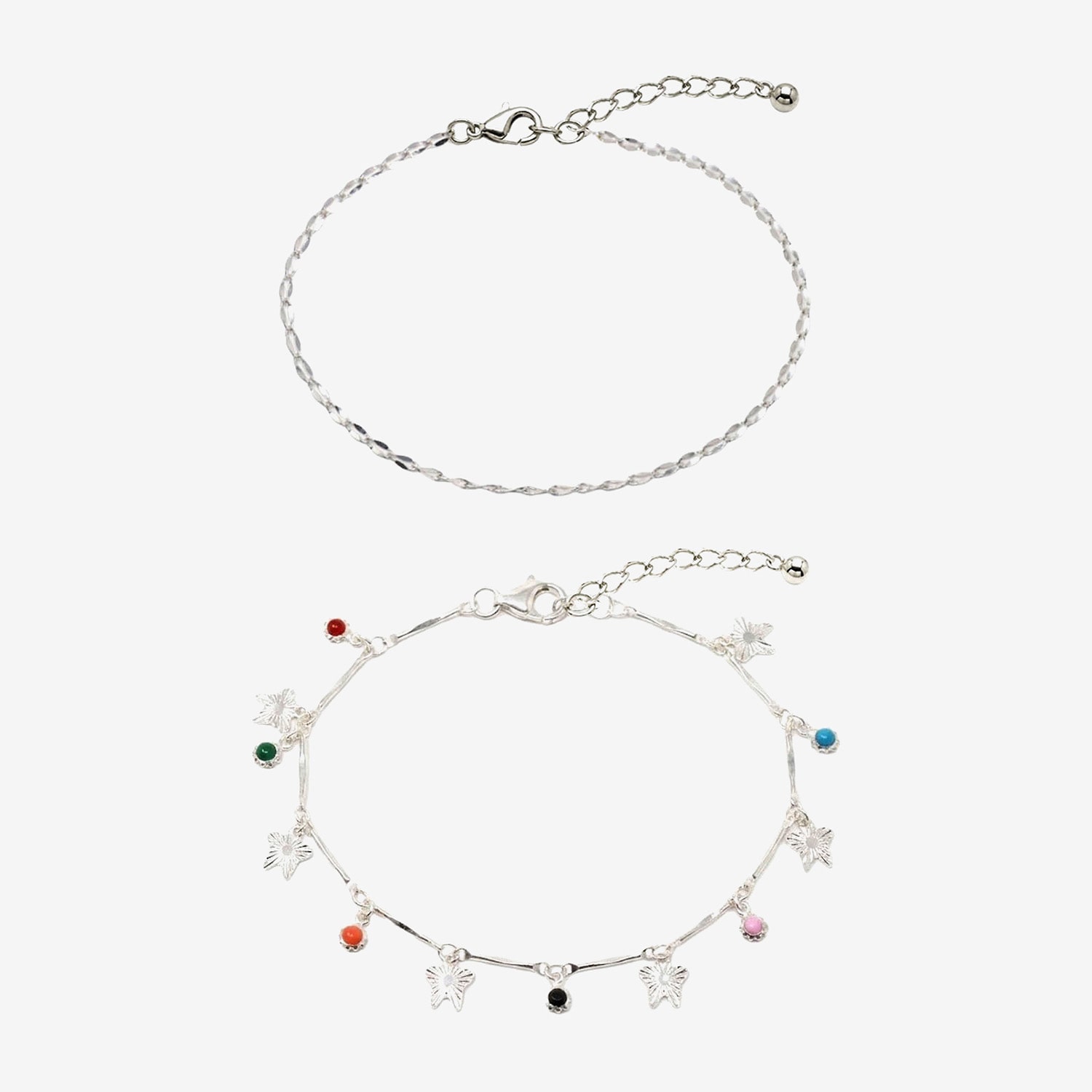 AEROPOSTALE Delicates Womens 9 Inch Solid Bead Ankle Bracelet