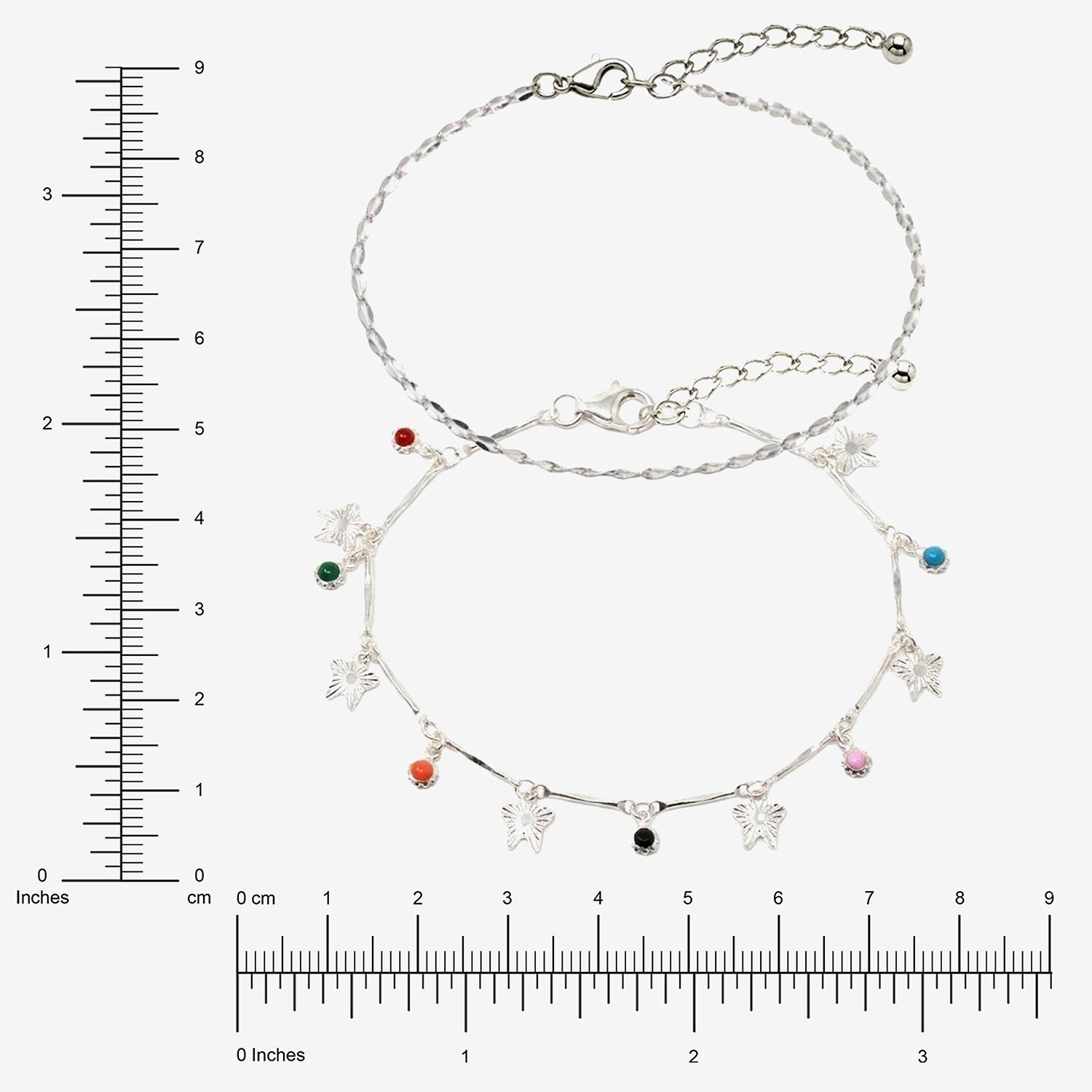 AEROPOSTALE Delicates Womens 9 Inch Solid Bead Ankle Bracelet