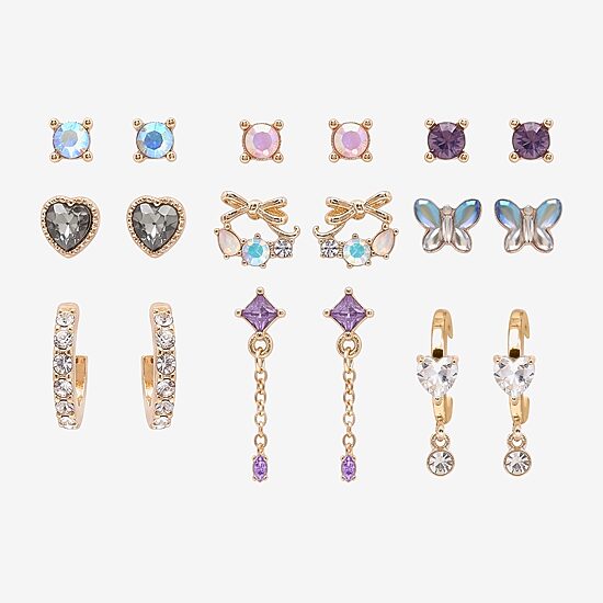 AEROPOSTALE Womens Crystal 9 Pair Earring Set
