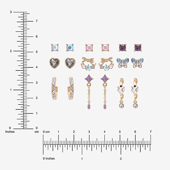 AEROPOSTALE Womens Crystal 9 Pair Earring Set