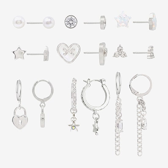AEROPOSTALE Womens Crystal 9 Pair Earring Set