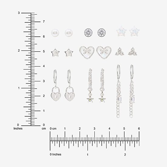 AEROPOSTALE Womens Crystal 9 Pair Earring Set