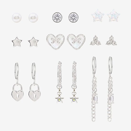 AEROPOSTALE Womens Crystal 9 Pair Earring Set