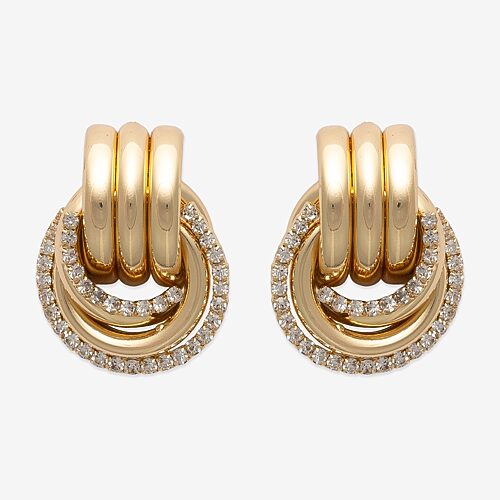 Mixit Glass 26.2mm Stud Earrings In Yellow