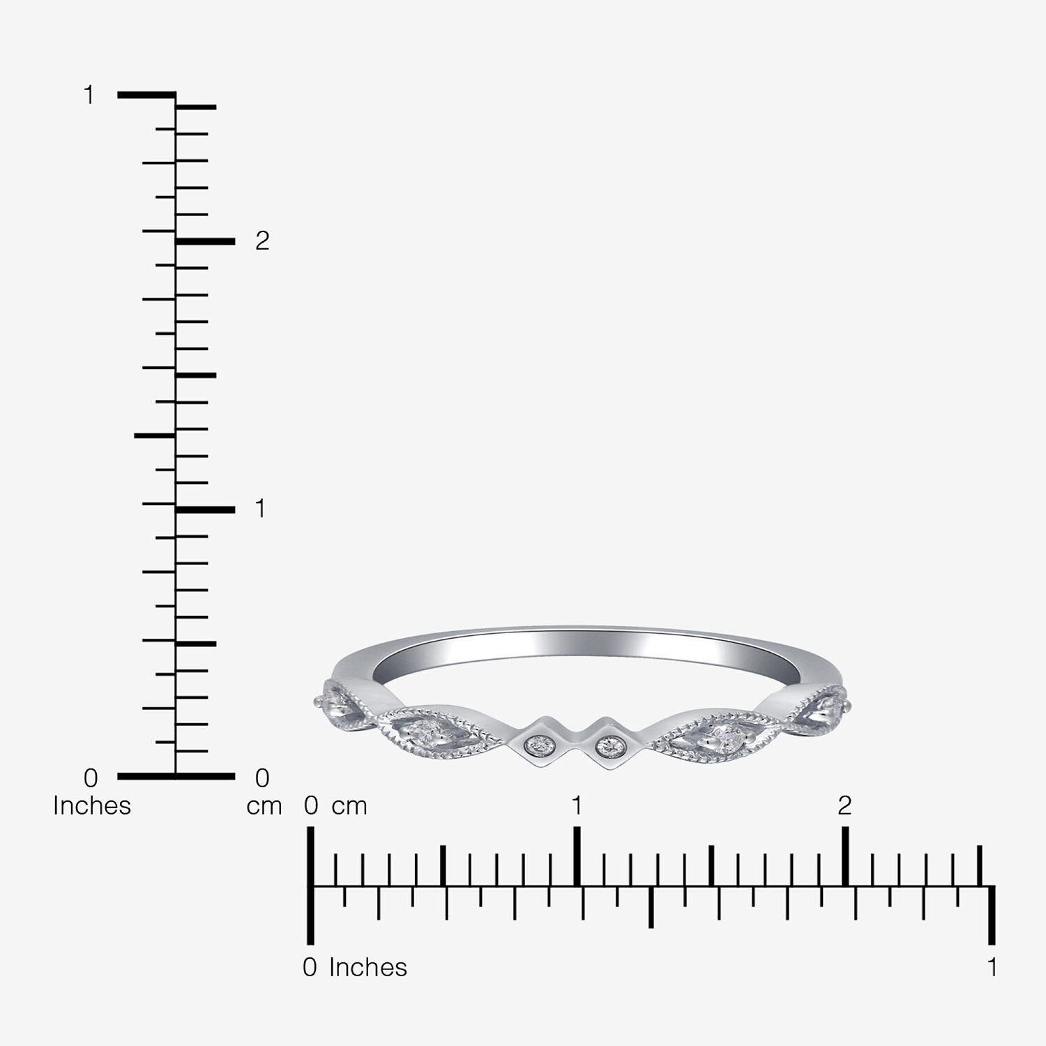 Limited Quantities! Womens 2MM Diamond Accent Natural White Diamond 14K White Gold Band