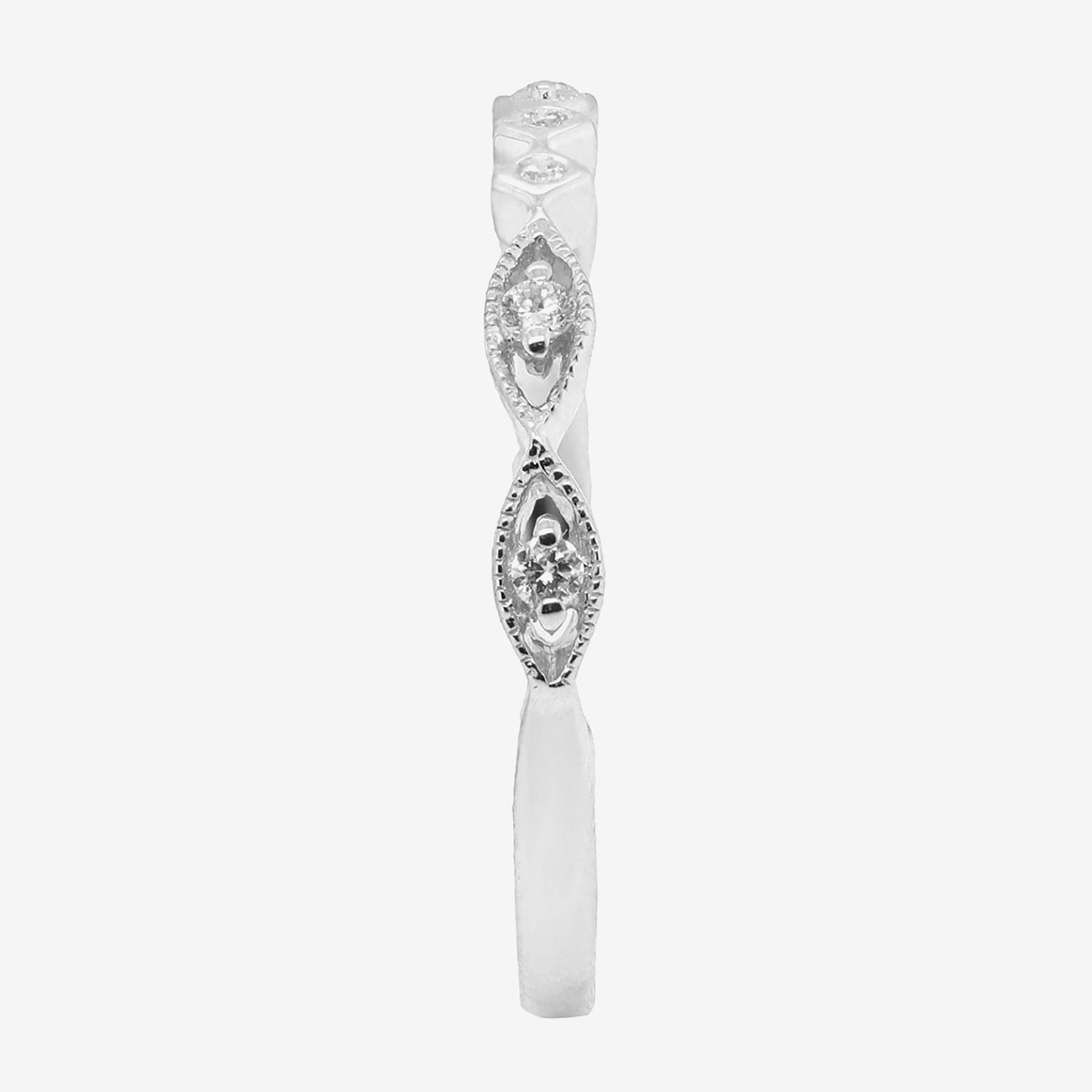 Limited Quantities! Womens 2MM Diamond Accent Natural White Diamond 14K White Gold Band