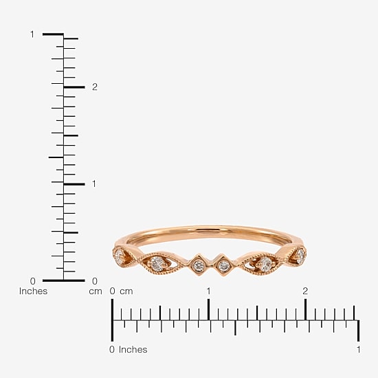 Limited Quantities! Womens 2MM Diamond Accent Natural White Diamond 14K Rose Gold Band