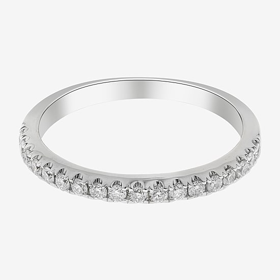 Limited Quantities! Womens 2MM 1/4 CT. T.W. Natural White Diamond 14K White Gold Wedding Band