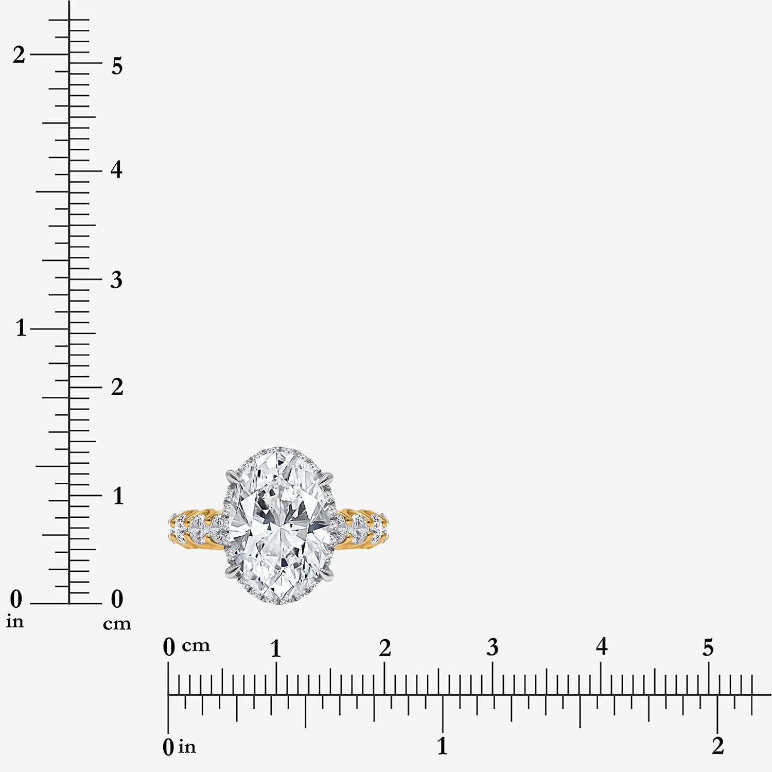 Signature By Modern Bride (I / Si2) Womens 5 CT. T.W. Lab Grown White Diamond 14K Gold Oval Side Stone Halo Engagement Ring
