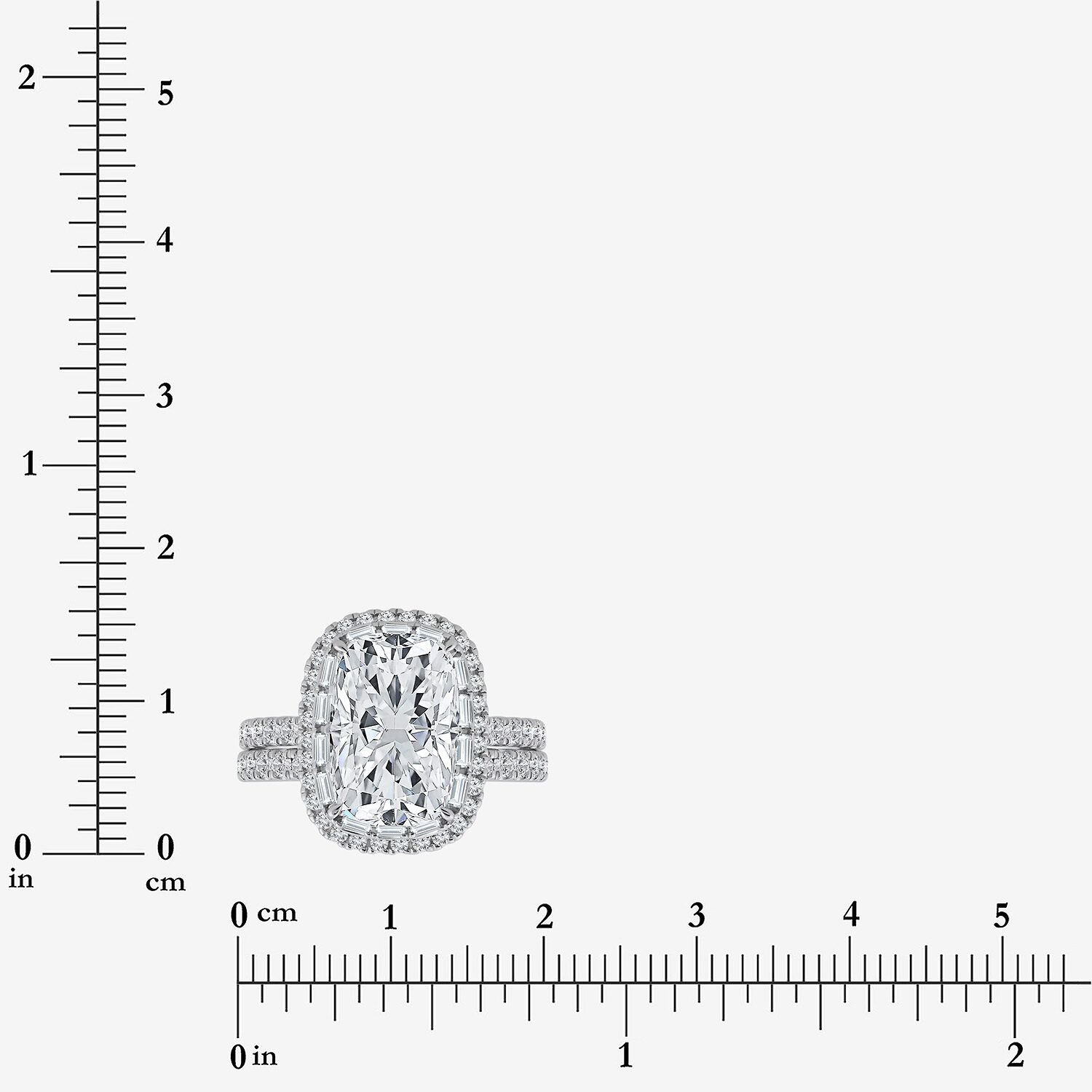 Signature By Modern Bride (I / Si2) Womens 5 CT. T.W. Lab Grown White Diamond 14K Gold Cushion Side Stone Halo Bridal Set