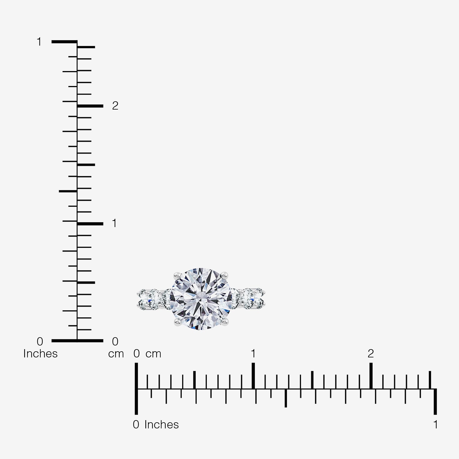 Signature By Modern Bride (F / Vs2-Si1) Womens 6 1/2 Ct. T.W. Lab Grown White Diamond 10K Gold Round Side Stone Engagement Ring