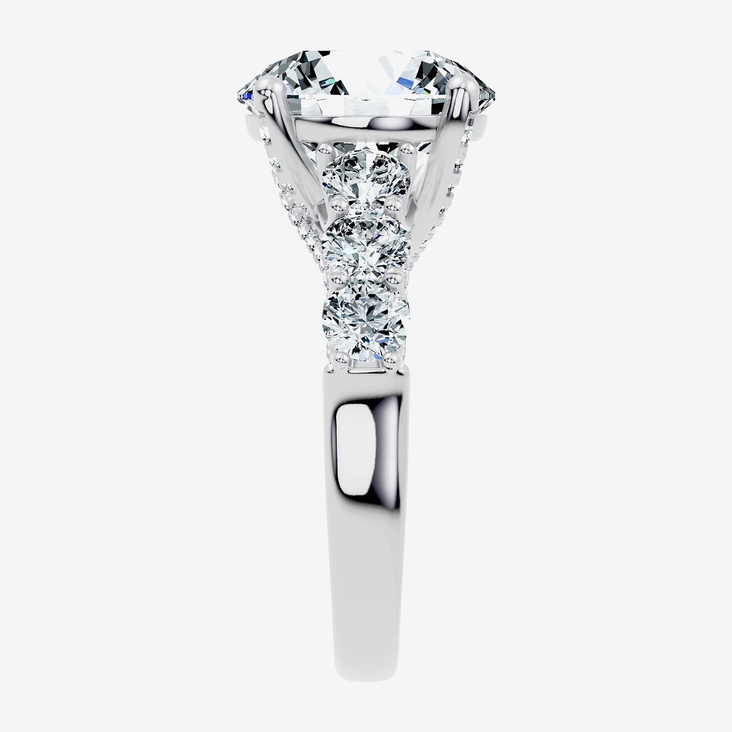 Signature By Modern Bride (F / Vs2-Si1) Womens 6 1/2 Ct. T.W. Lab Grown White Diamond 10K Gold Round Side Stone Engagement Ring