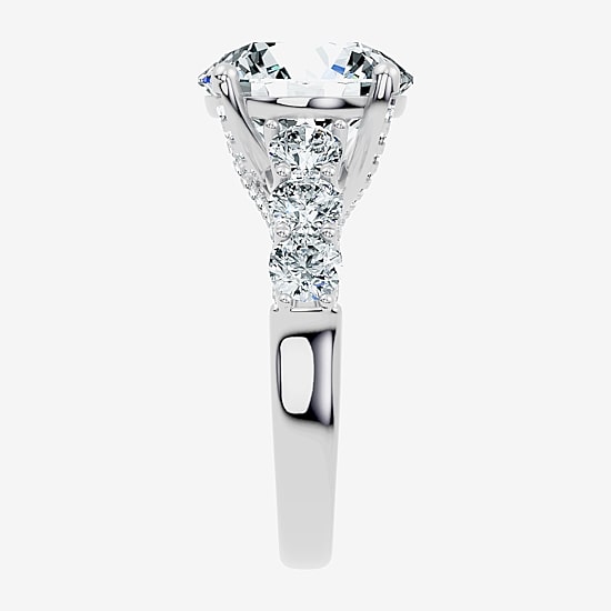 Signature By Modern Bride (F / Vs2-Si1) Womens 6 1/2 Ct. T.W. Lab Grown White Diamond 10K Gold Round Side Stone Engagement Ring
