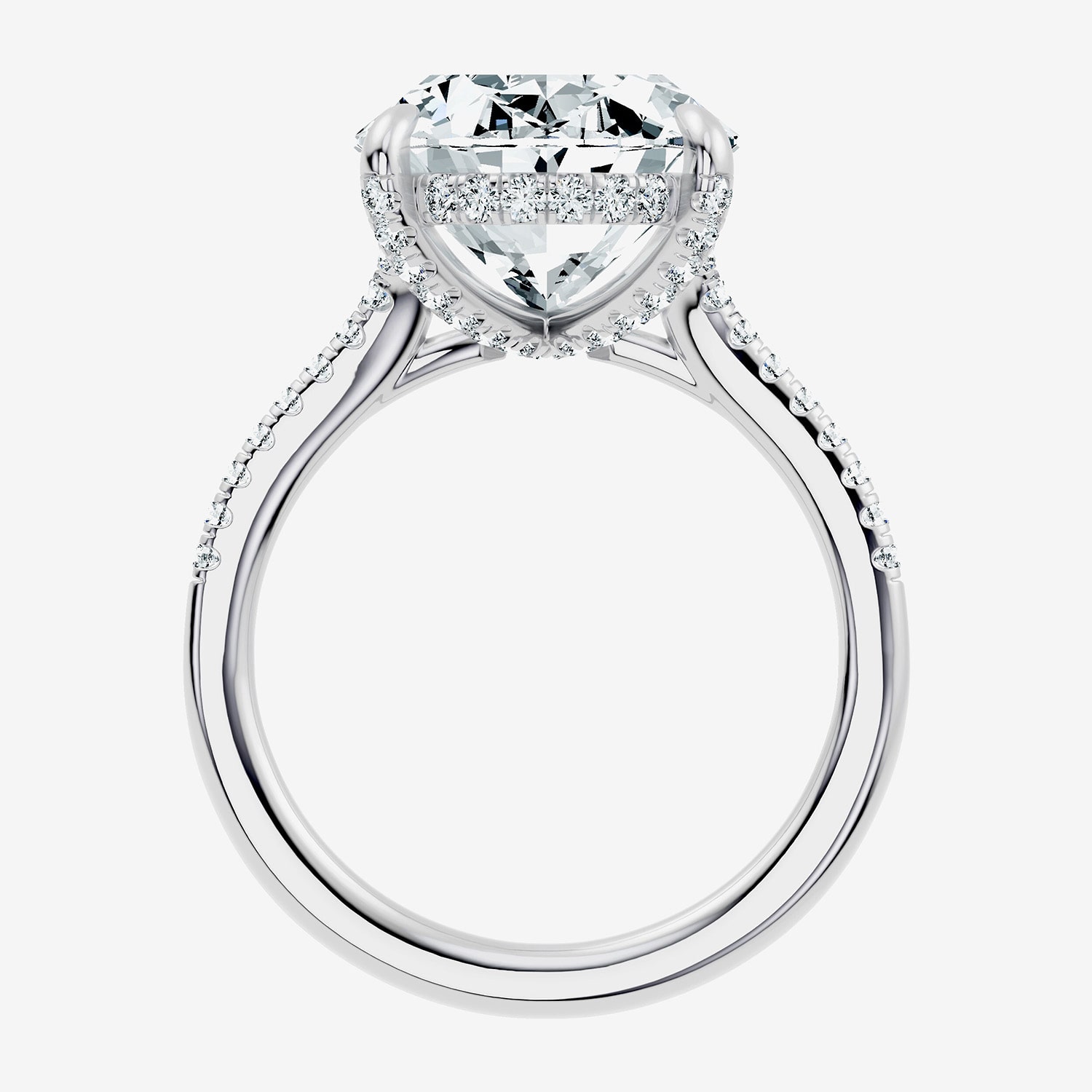 Signature By Modern Bride (G / Vs2-Si1) Womens 8 1/2 Ct. T.W. Lab Grown White Diamond 14K Gold Oval Side Stone Engagement Ring