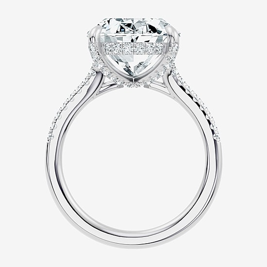 Signature By Modern Bride (G / Vs2-Si1) Womens 8 1/2 Ct. T.W. Lab Grown White Diamond 14K Gold Oval Side Stone Engagement Ring