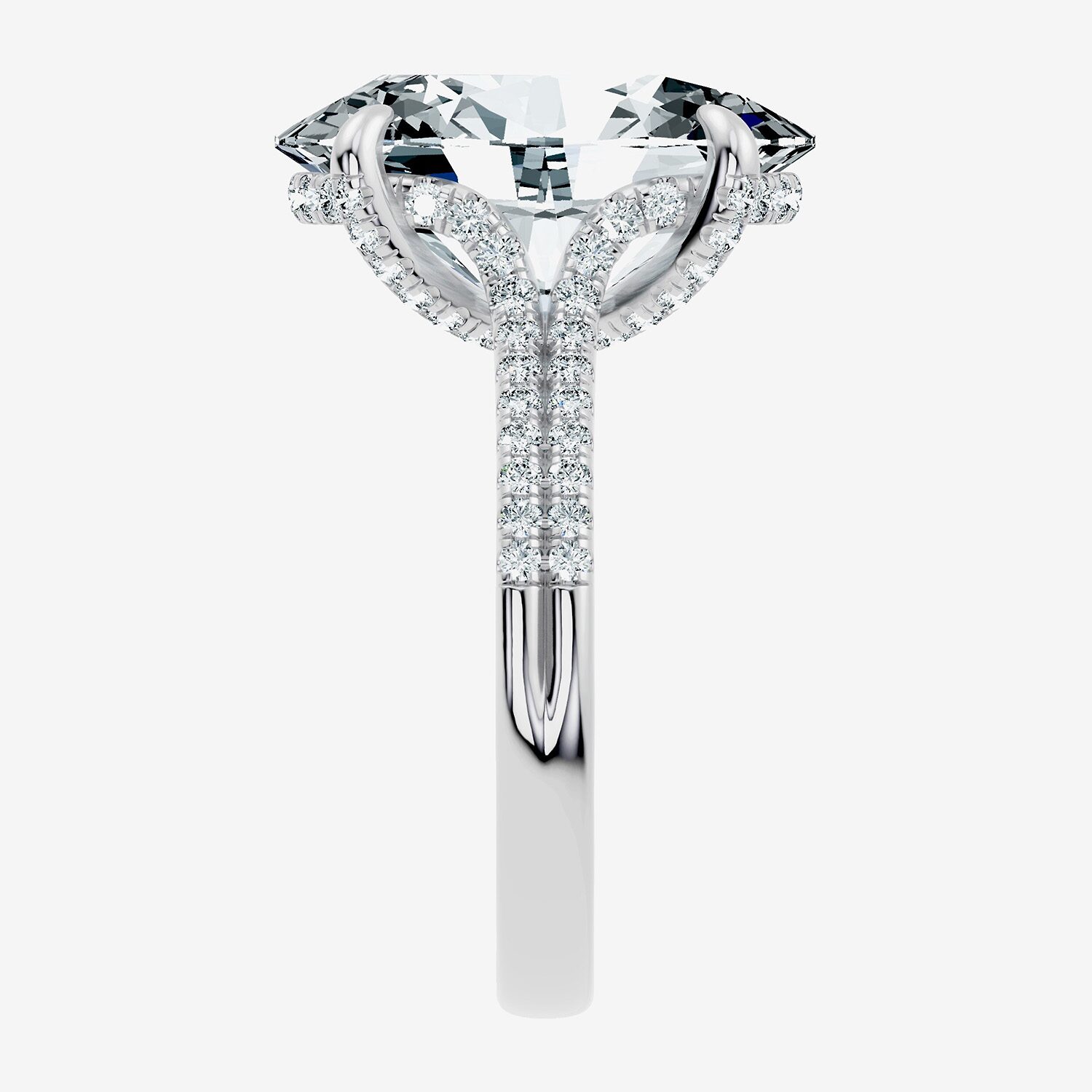 Signature By Modern Bride (G / Vs2-Si1) Womens 8 1/2 Ct. T.W. Lab Grown White Diamond 14K Gold Oval Side Stone Engagement Ring