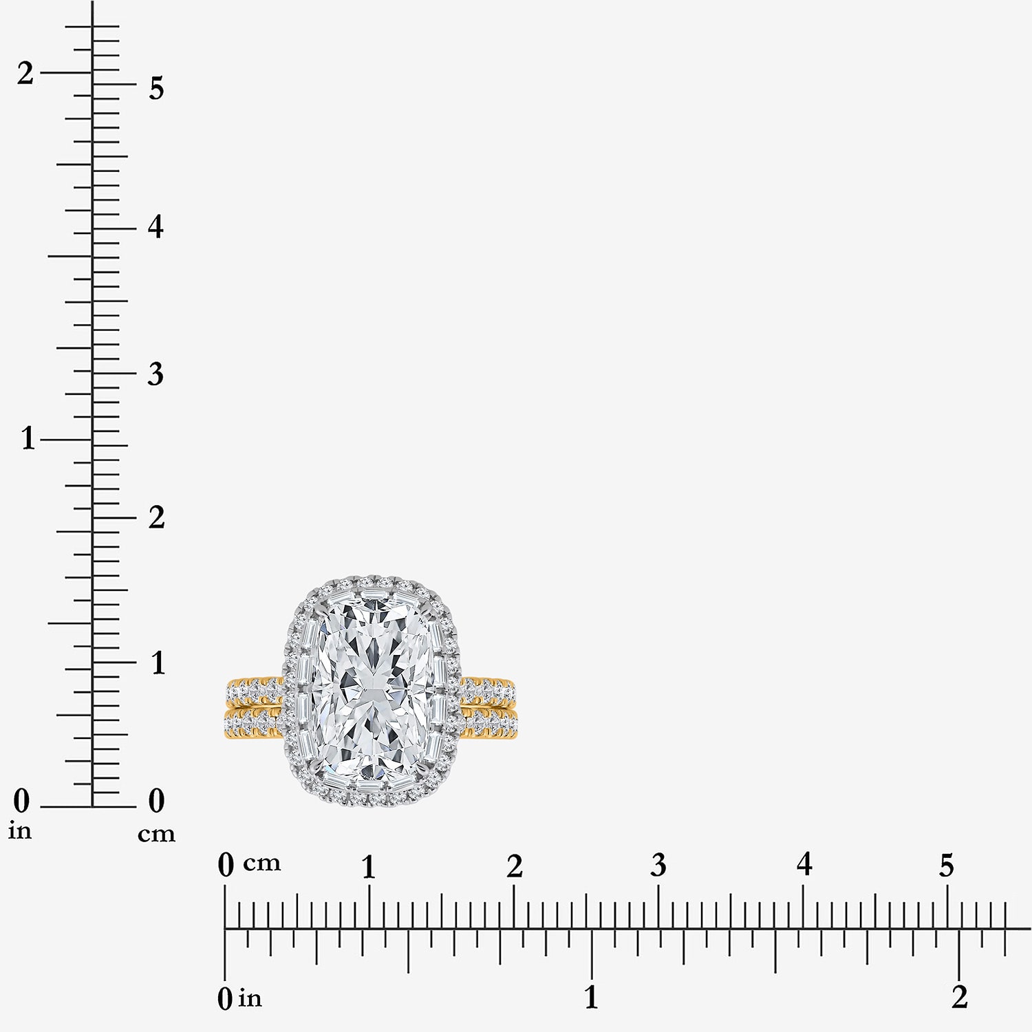 Signature By Modern Bride (I / Si2) Womens 5 CT. T.W. Lab Grown White Diamond 14K Gold Cushion Side Stone Halo Bridal Set