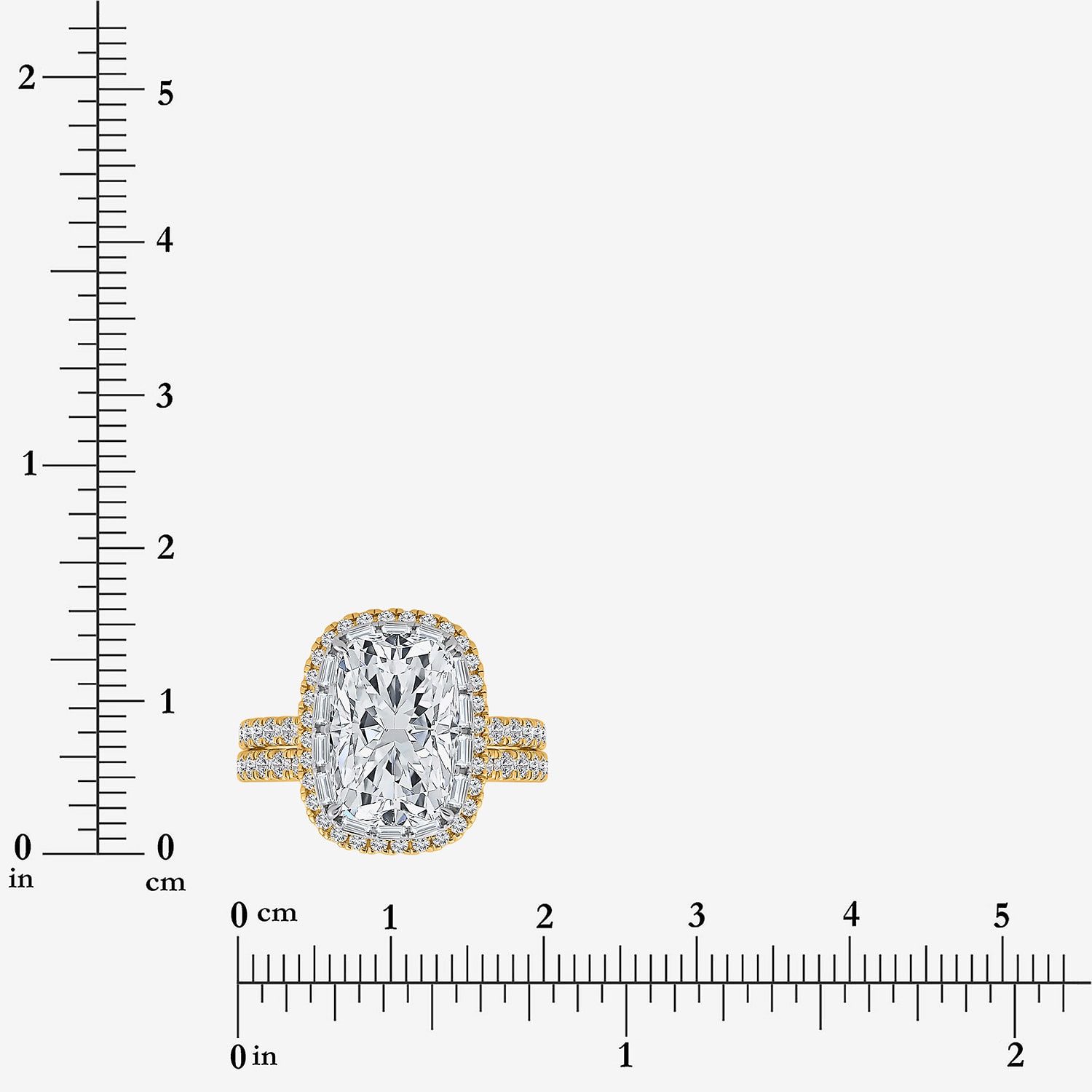 Signature By Modern Bride (I / Si2) Womens 5 CT. T.W. Lab Grown White Diamond 14K Gold Cushion Side Stone Halo Bridal Set