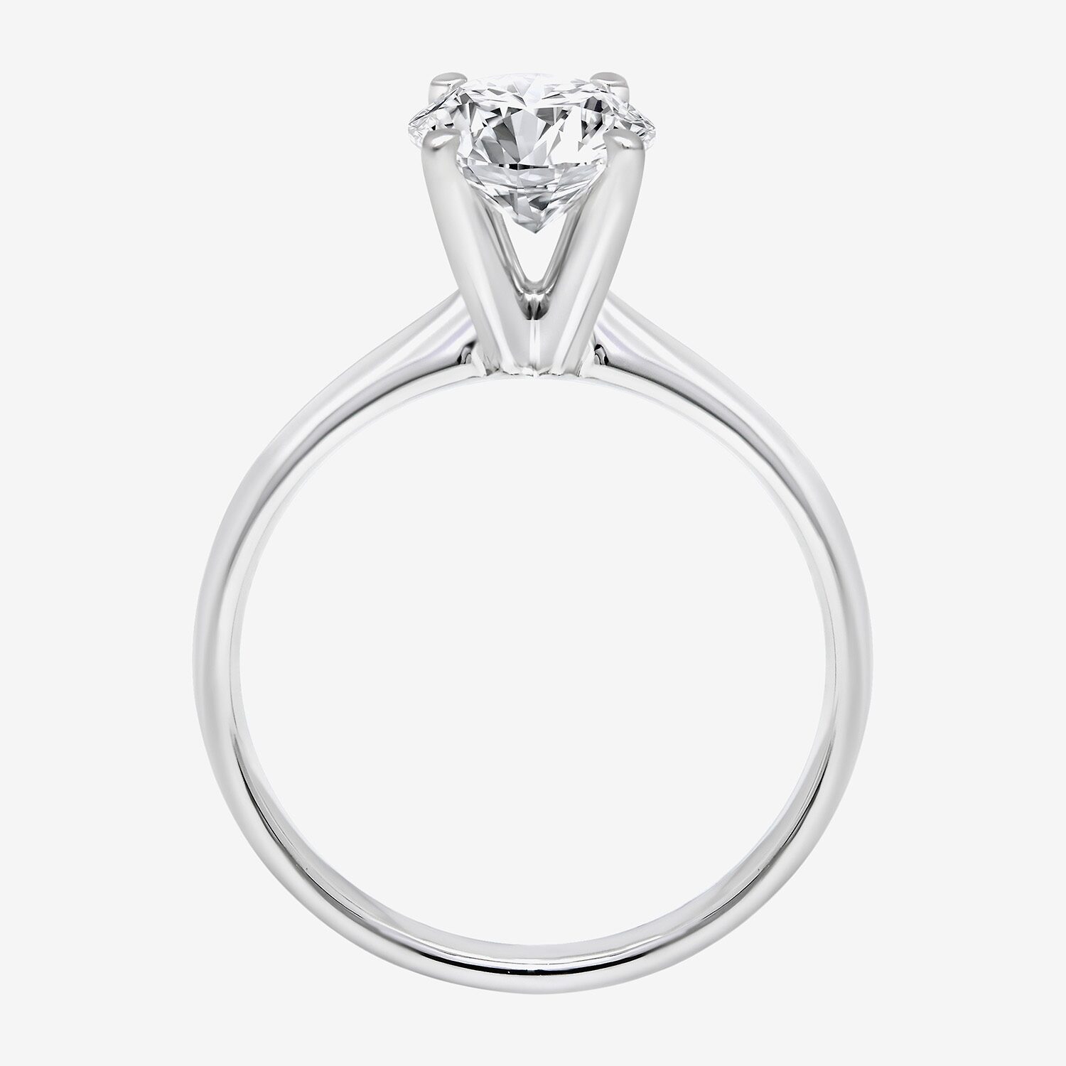 (I / I1) Womens 1 1/2 CT. Lab Grown White Diamond Sterling Silver Round Solitaire Engagement Ring