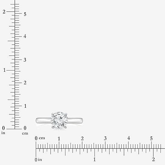 (I / I1) Womens 1 1/2 CT. Lab Grown White Diamond Sterling Silver Round Solitaire Engagement Ring