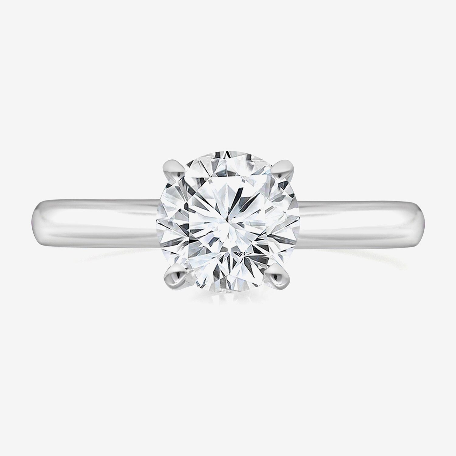 (I / I1) Womens 1 1/2 CT. Lab Grown White Diamond Sterling Silver Round Solitaire Engagement Ring