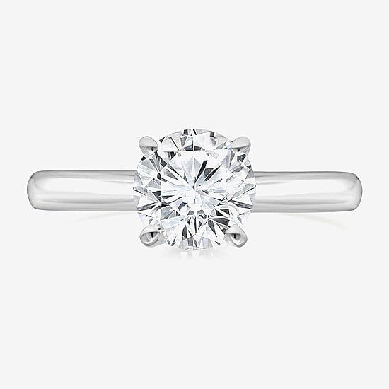 (I / I1) Womens 1 1/2 CT. Lab Grown White Diamond Sterling Silver Round Solitaire Engagement Ring