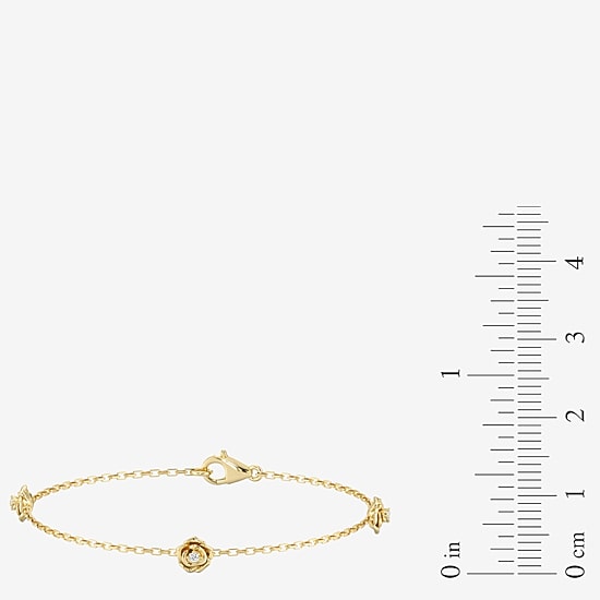 Enchanted Disney Fine Jewelry Belle Womens 14K Gold Over Silver 7 Inch Herringbone Beauty and the Beast Belle Princess Chain Bracelet