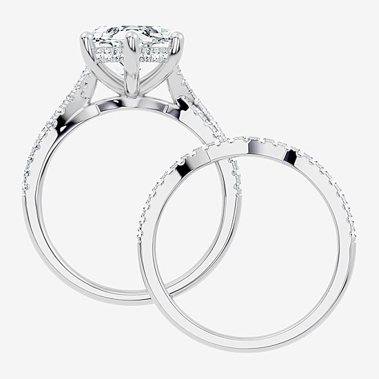 (F-G/ Vs2-Si1) Womens 6 1/2 Ct. T.W. Lab Grown White Diamond 10K Gold Marquise Side Stone Bridal Set