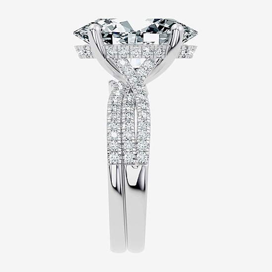 (F-G/ Vs2-Si1) Womens 6 1/2 Ct. T.W. Lab Grown White Diamond 10K Gold Round Side Stone Bridal Set
