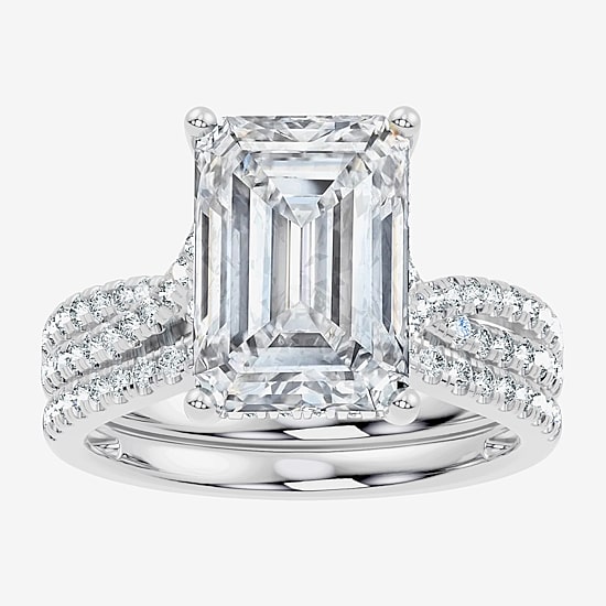 (F-G/ Vs2-Si1) Womens 6 1/2 Ct. T.W. Lab Grown White Diamond 10K Gold Side Stone Bridal Set
