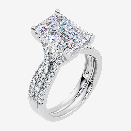 (F-G/ Vs2-Si1) Womens 6 1/2 Ct. T.W. Lab Grown White Diamond 10K Gold Side Stone Bridal Set