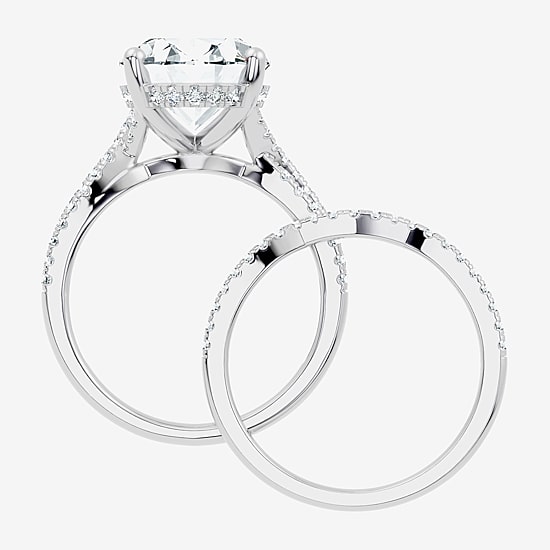 (F-G/ Vs2-Si1) Womens 6 1/2 Ct. T.W. Lab Grown White Diamond 10K Gold Round Side Stone Bridal Set