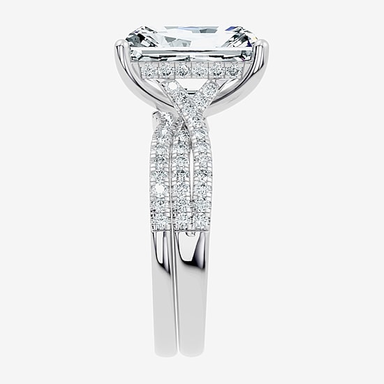 (F-G/ Vs2-Si1) Womens 6 1/2 Ct. T.W. Lab Grown White Diamond 10K Gold Side Stone Bridal Set