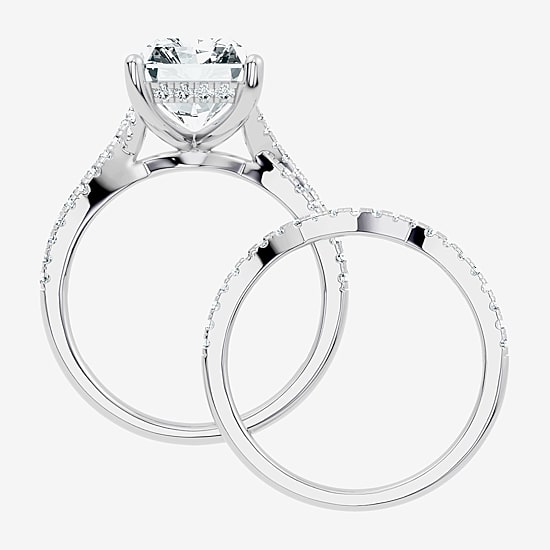 (F-G/ Vs2-Si1) Womens 6 1/2 Ct. T.W. Lab Grown White Diamond 10K Gold Side Stone Bridal Set
