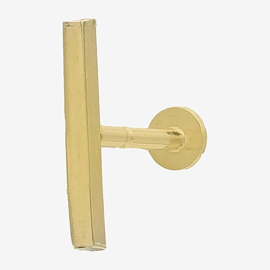 Gold Addiction Womens 10K Gold 5.2mm Bar Single Earring