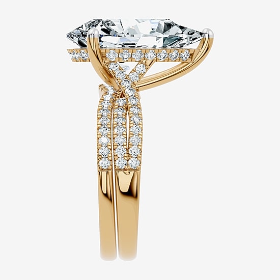 (F-G/ Vs2-Si1) Womens 6 1/2 Ct. T.W. Lab Grown White Diamond 10K Gold Pear Side Stone Bridal Set