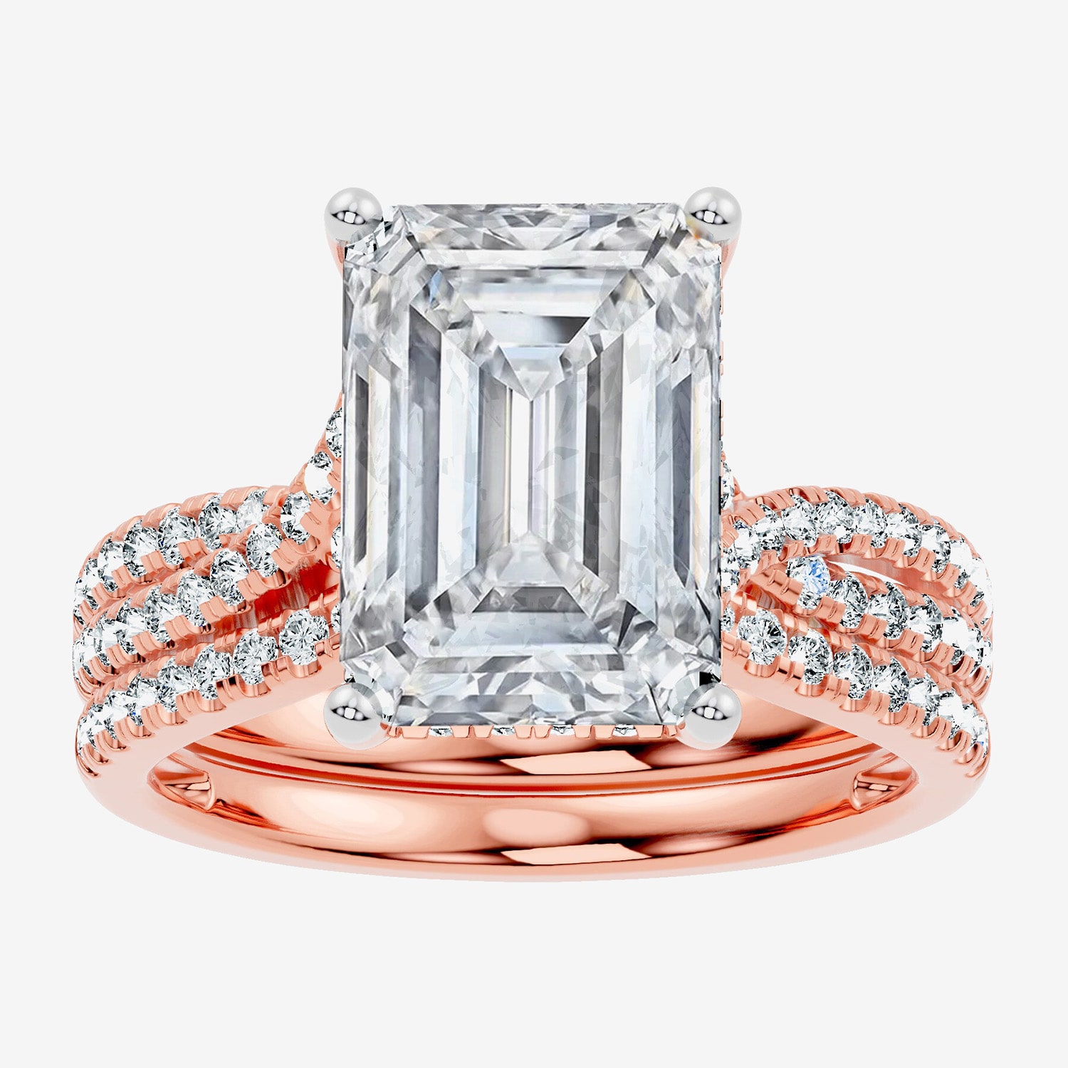 F-G/ Vs2-Si1) Womens 2 1/2 CT. T.W. Lab Grown White Diamond 10K Gold Side Stone Bridal Set