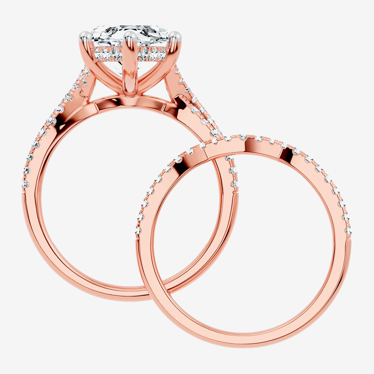 F-G/ Vs2-Si1) Womens 2 1/2 CT. T.W. Lab Grown White Diamond 10K Gold Marquise Side Stone Bridal Set