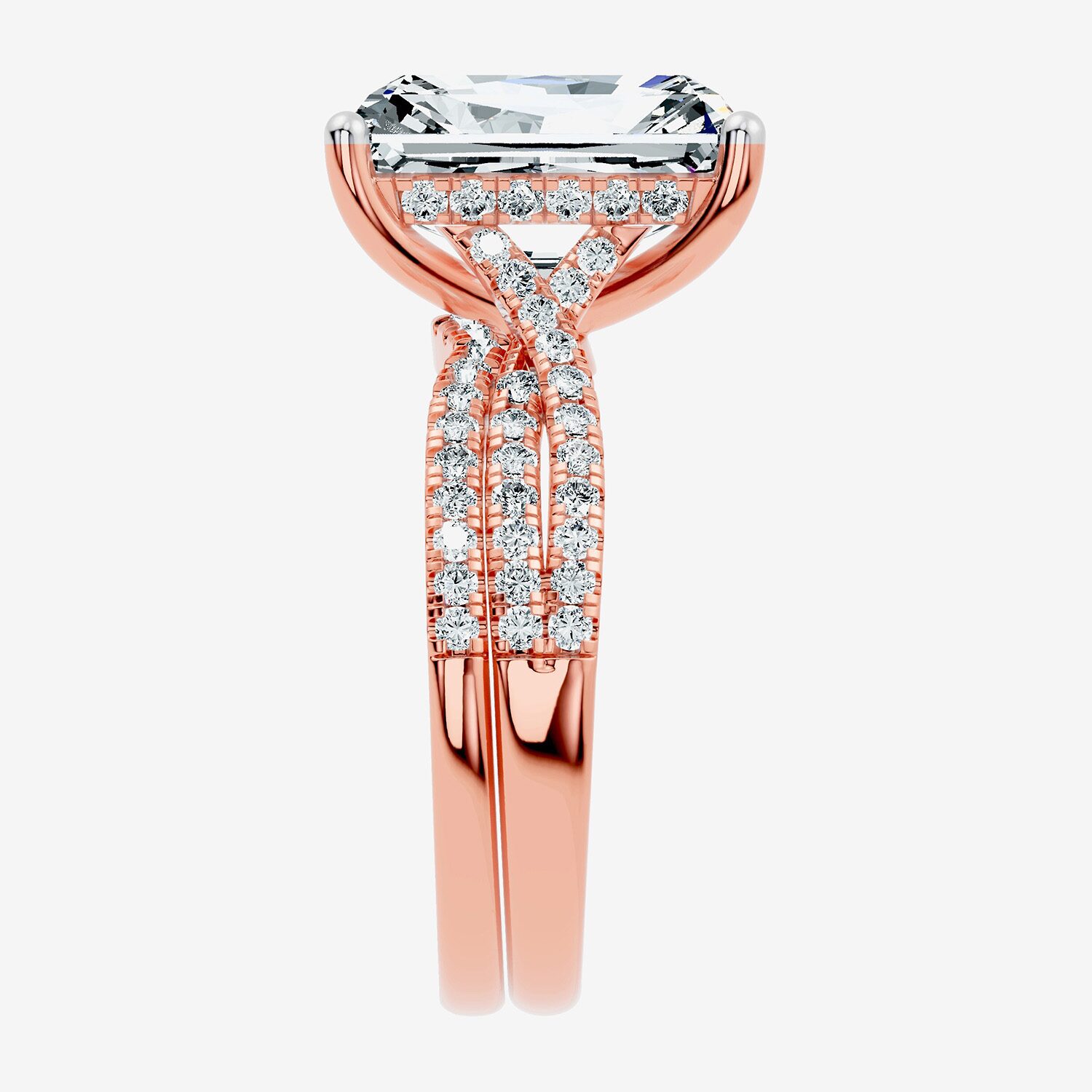 F-G/ Vs2-Si1) Womens 2 1/2 CT. T.W. Lab Grown White Diamond 10K Gold Side Stone Bridal Set