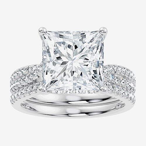 Modern Bride (f-g/ Vs2-si1) Womens 6 1/2 Ct. T.w. Lab Grown White Diamond 10k Gold Side Stone Bridal Set