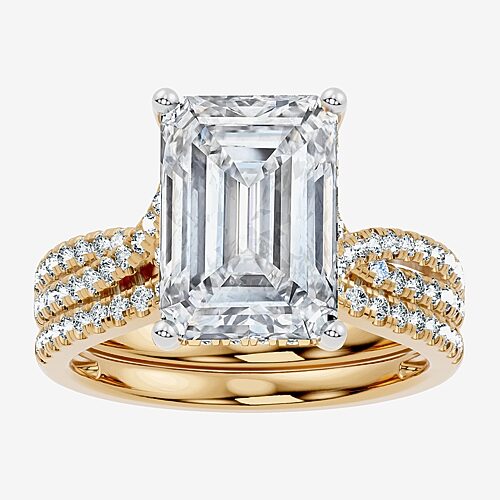 Modern Bride (f-g/ Vs2-si1) Womens 5 1/2 Ct. T.w. Lab Grown White Diamond 10k Gold Side Stone Bridal Set In Yellow